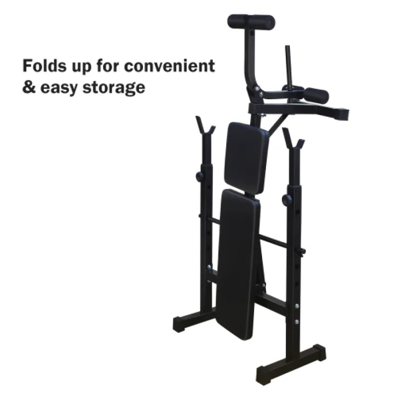 Weightlifting Bench Press Set with Squat Rack