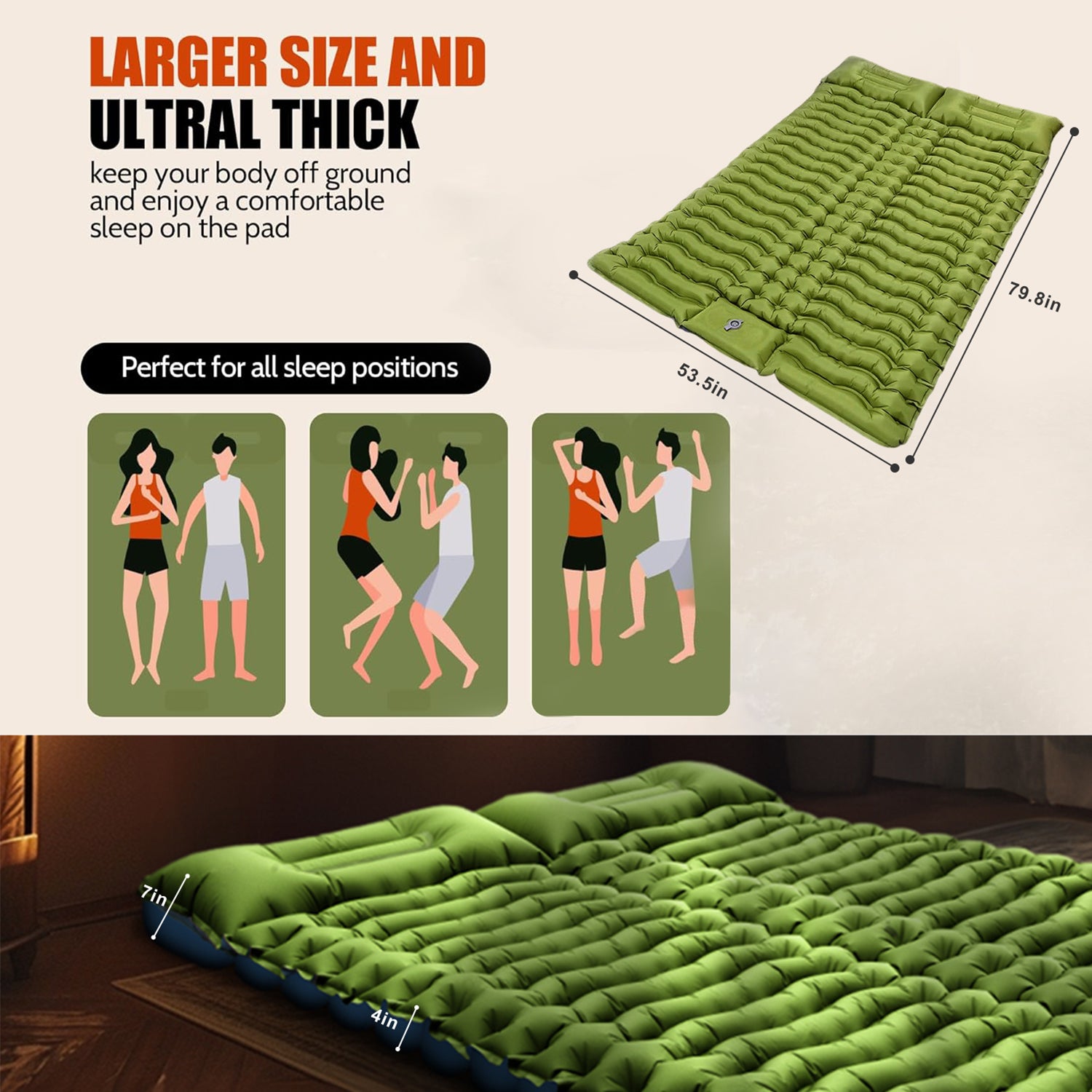 Self-Inflating Double Camping Mattress