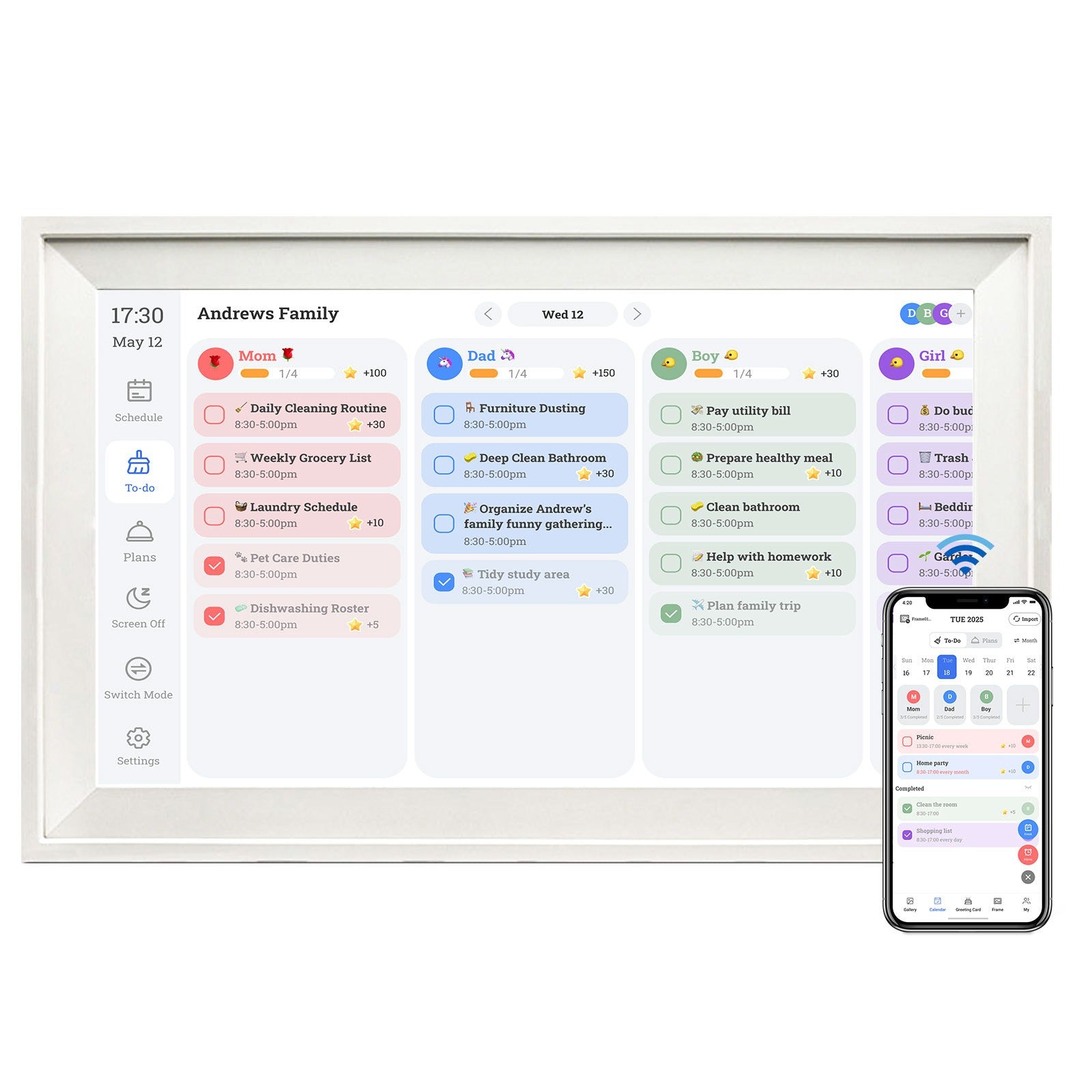 Smart Digital Photo Frame with App
