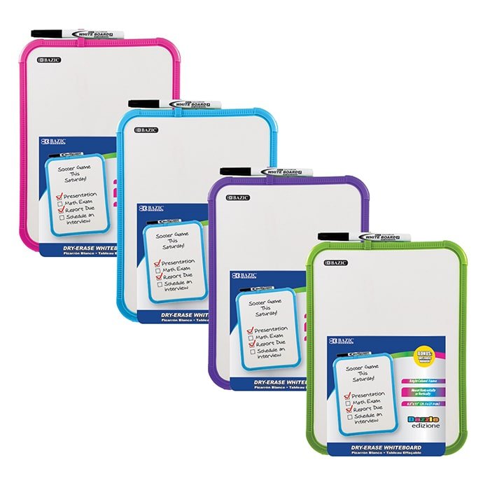 8.5 X 11 Dry Erase Board w Marker - 1pc Random Color