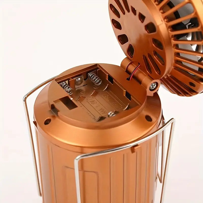Portable Hand Crank Solar Lantern with Fan and USB Charger