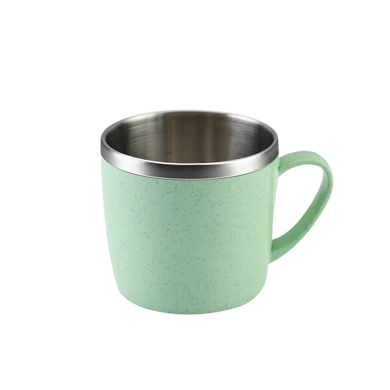 Stainless Steel Eco Mug with Wheat Straw