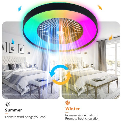 23-Inch Ceiling Fan with LED RGB Light