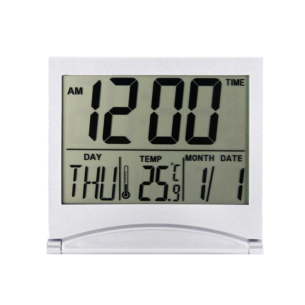 Digital Travel Alarm Clock Foldable Temperature LCD