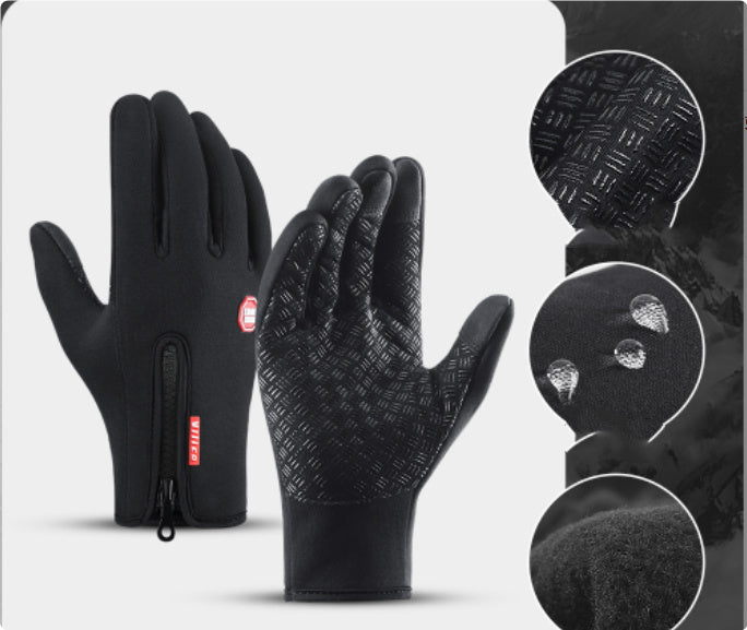 Winter Gloves Touch Screen Riding Motorcycle Waterproof Sports Gloves With Fleece
