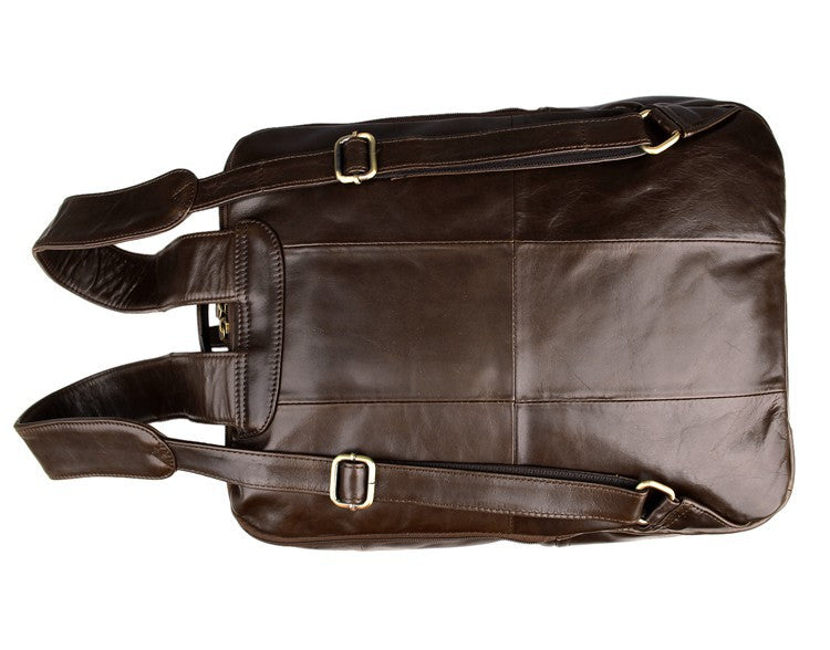Genuine Leather Laptop Backpack, 15-Inch