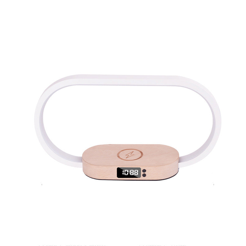 Wireless Charging Desk Lamp with Clock and Touch Dimmer