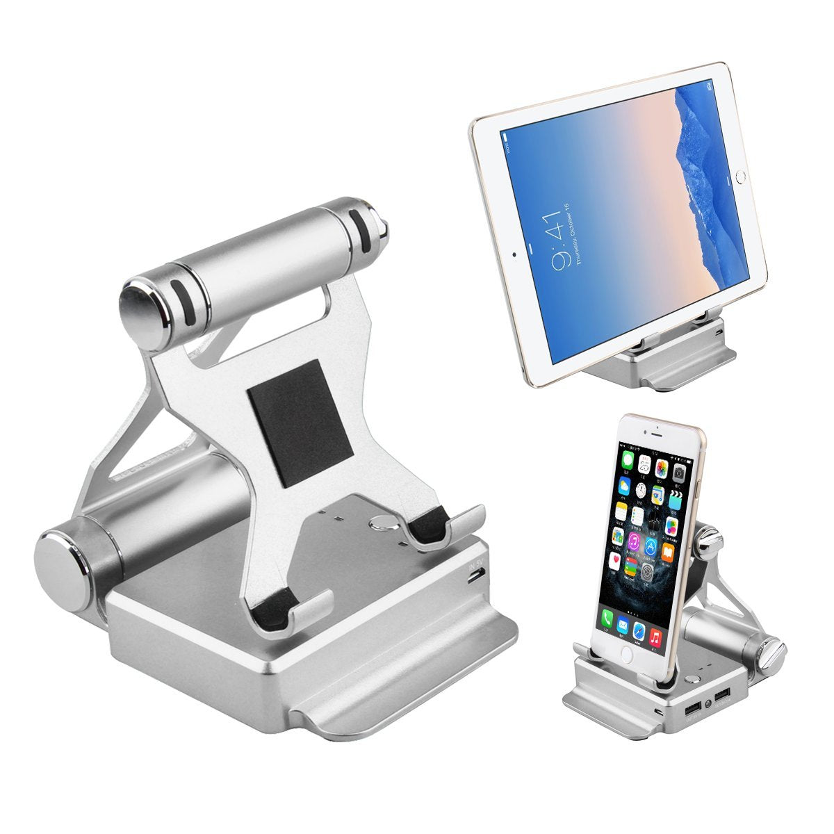 Podium Style Stand with Extended Battery for iPad, iPhone and Smart Gadgets