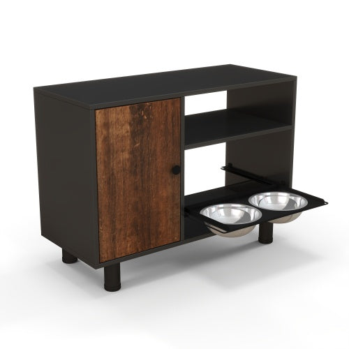 Pet Feeder Station with Pull-Out Bowls