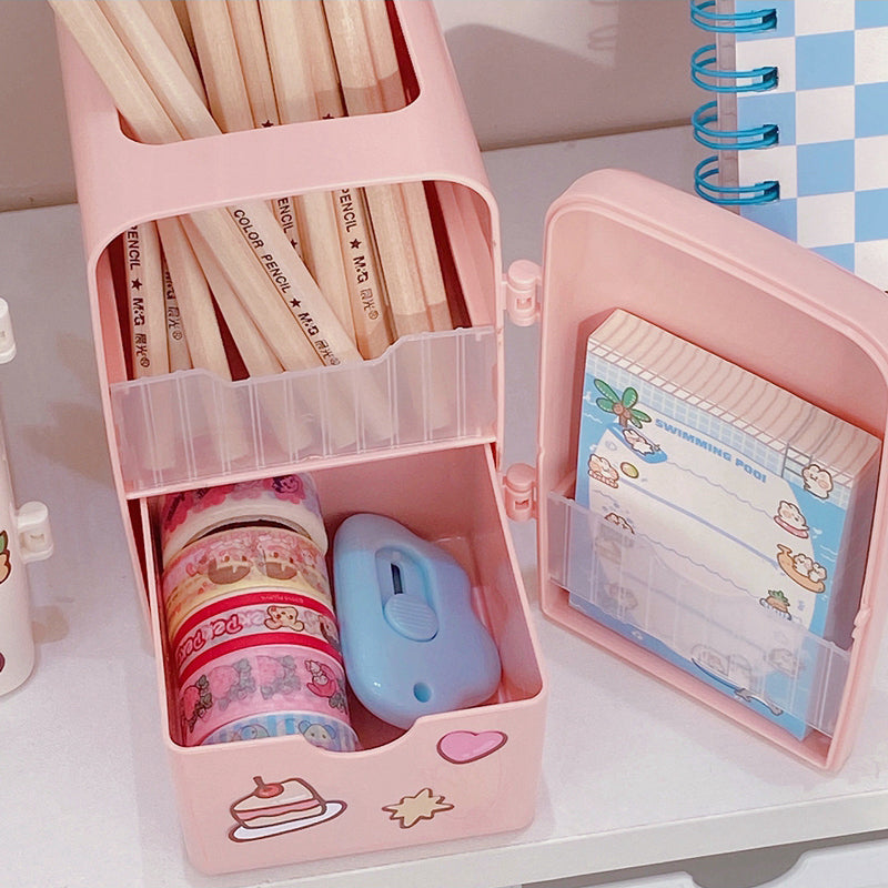Kawaii Fridge Pen Holder Cute Desk Organizer Box