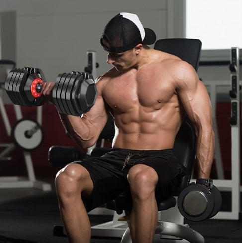 Adjustable Dumbbell Set, 10-in-1 Quick Turn