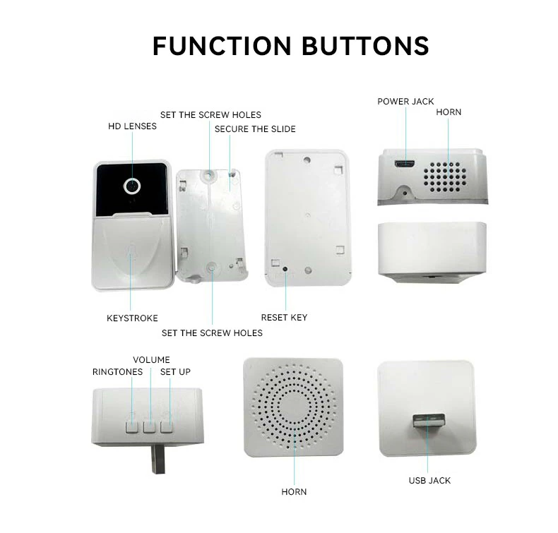 Wireless Security WiFi Smart Doorbell with Video Camera and Indoor Chime