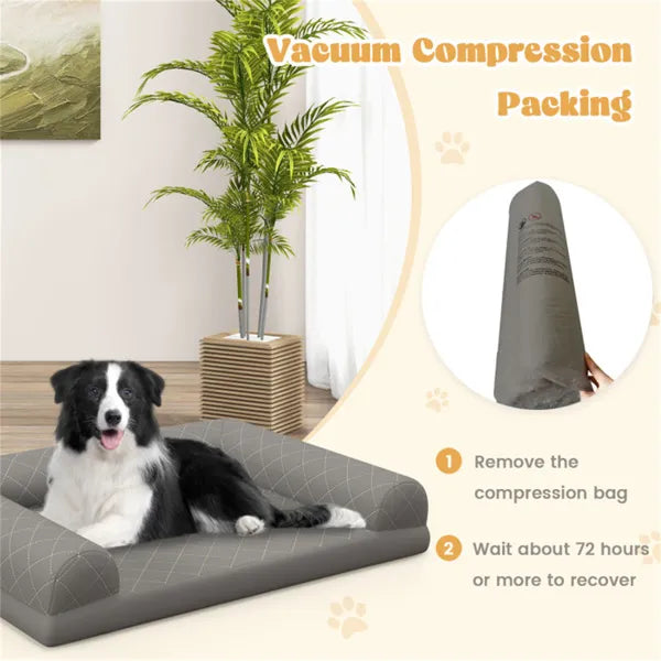 36-Inch Orthopedic Dog Bed with Bolster Sides