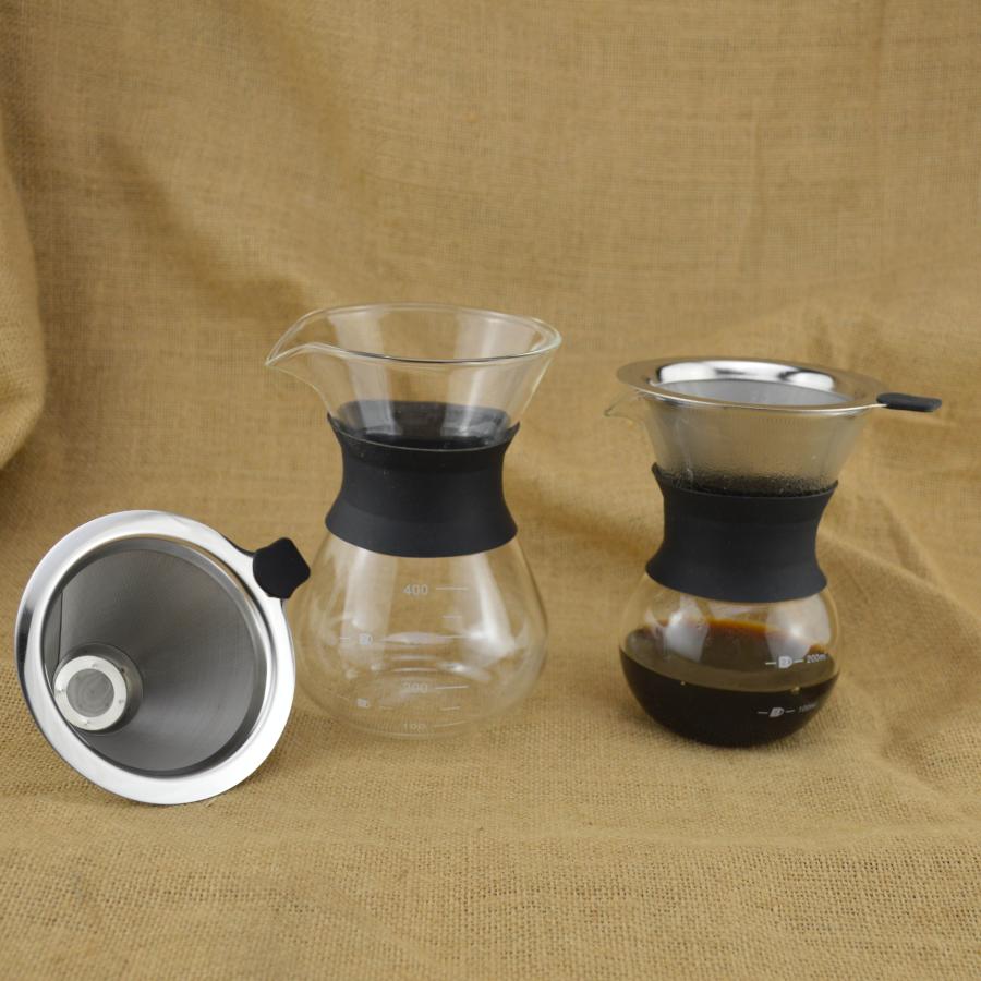 Stainless Steel Coffee Dripper with Glass Carafe