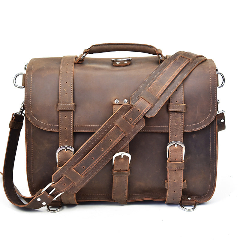 Vintage Crazy Horse Leather Travel Bag