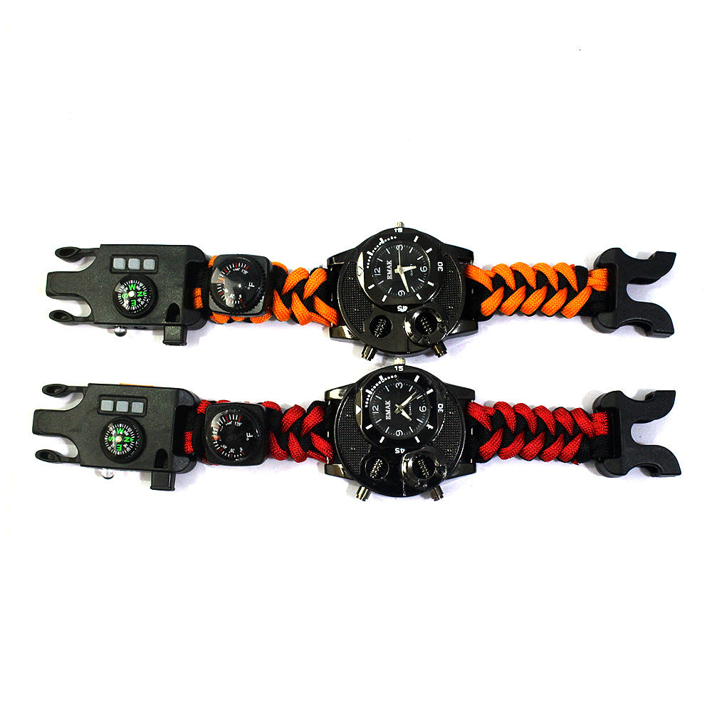 Outdoor Survival Nylon Paracord Watch with Compass