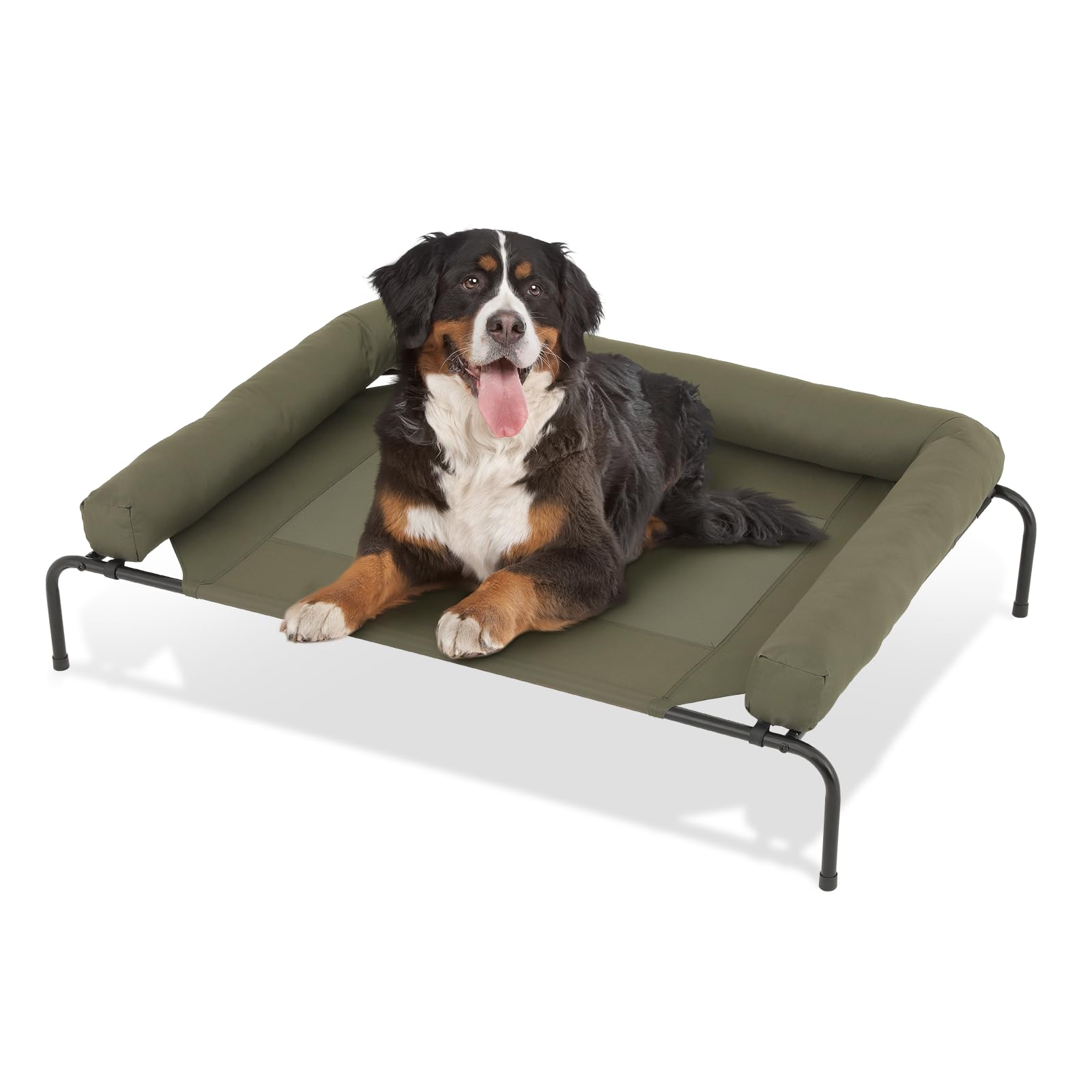 Outdoor Elevated Dog Bed with Removable Bolster