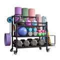 Rolling Home Gym Storage Rack