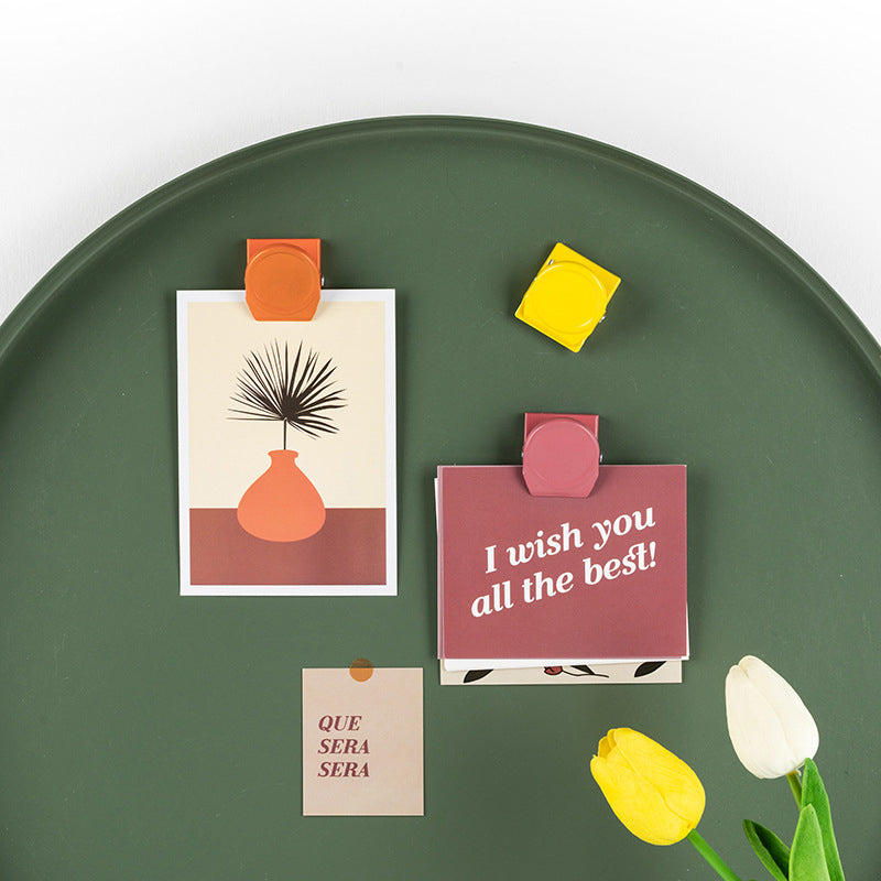 Candy Color Magnetic Memo Clips for Creative Storage
