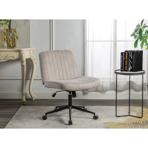 Cross-Legged Fabric Task Chair, Wide Seat