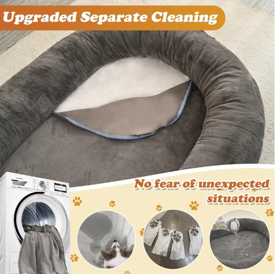 Large Human-Size Dog Bed, Dark Grey