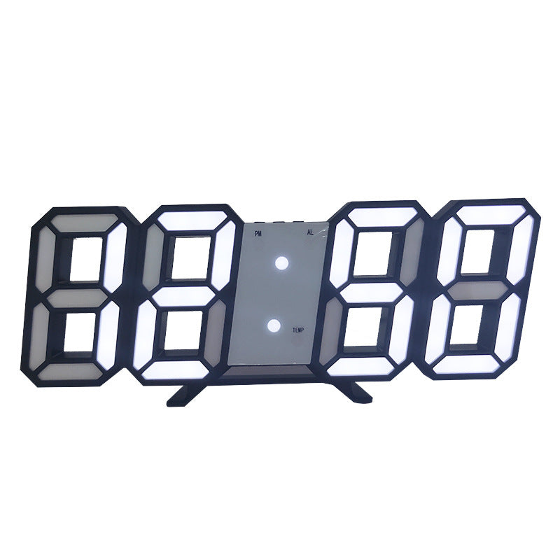 3D LED Digital Wall Clock with Temperature Display
