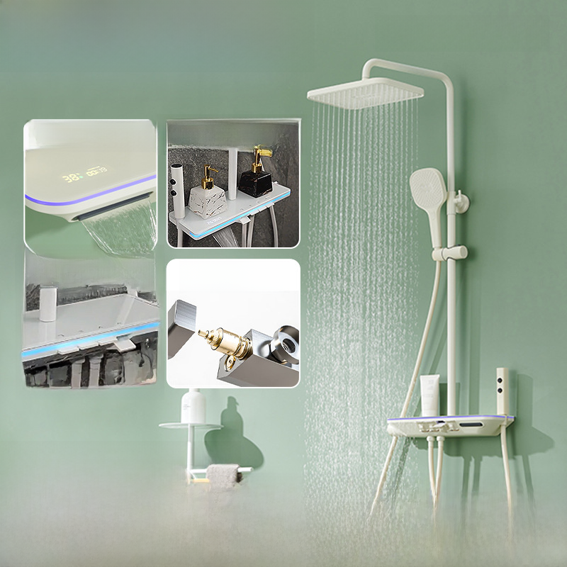 Brass Shower Set with Display Shelf