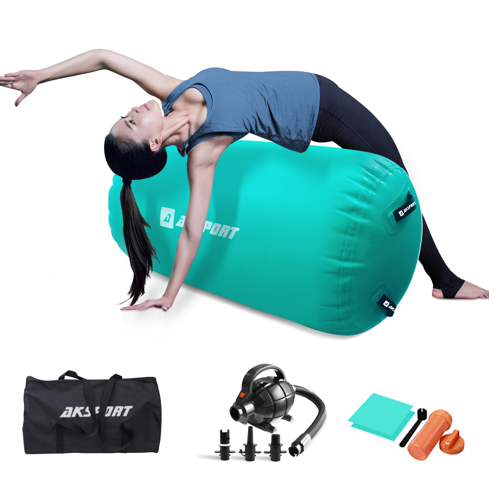 Inflatable Gymnastics Air Roller Barrel with Electric Pump