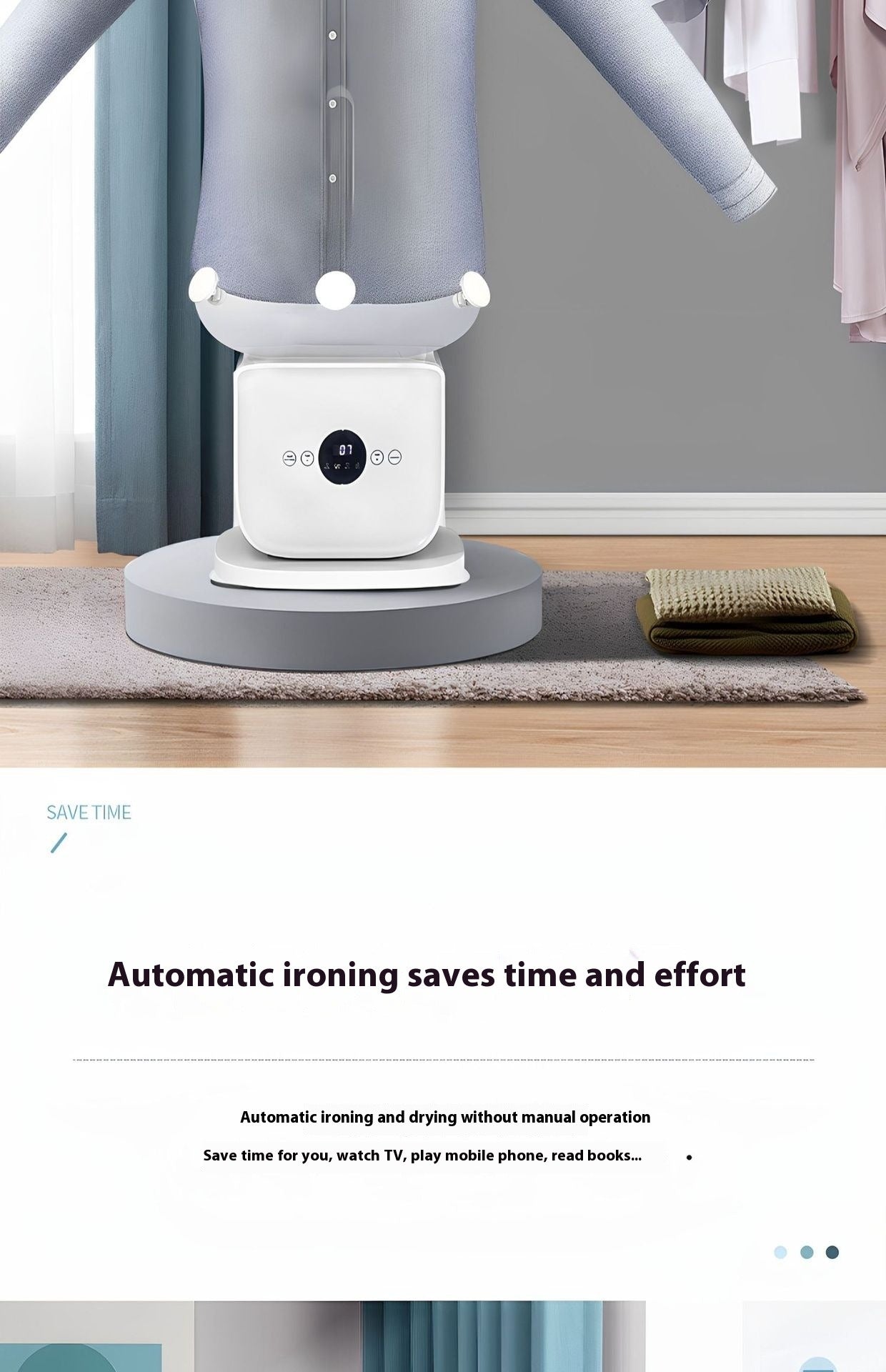 Automatic Portrait Inflatable Ironing & Drying Machine