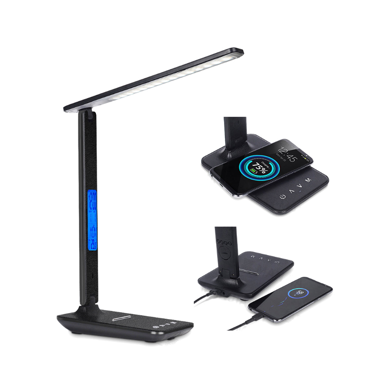 Lamp Plus 3-in-1 Lamp with Phone Charger, Clock and Thermostat