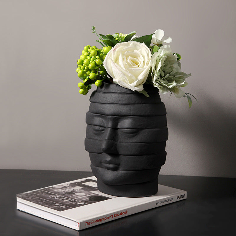 Minimalist Ceramic Face Vase