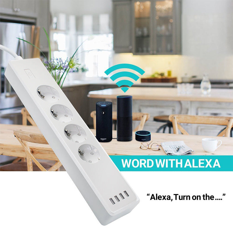 Smart WiFi Power Strip with USB and Remote Control