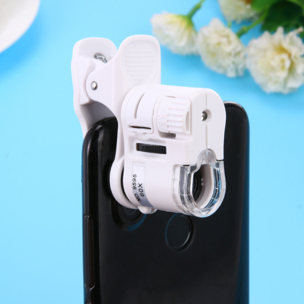 Digital Microscope Portable Mini Phone Clip HD Lens
