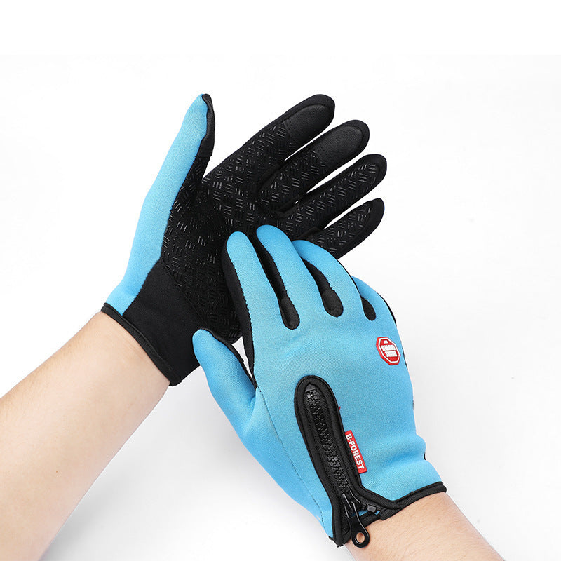 Winter Gloves Touch Screen Riding Motorcycle Waterproof Sports Gloves With Fleece