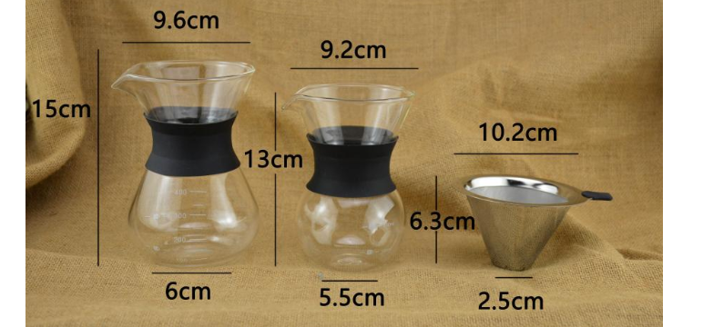Stainless Steel Coffee Dripper with Glass Carafe
