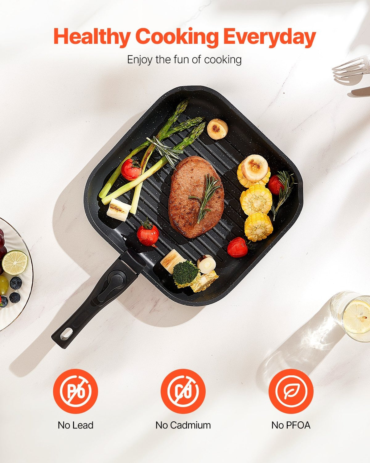 17-Piece Granite Nonstick Cookware Set