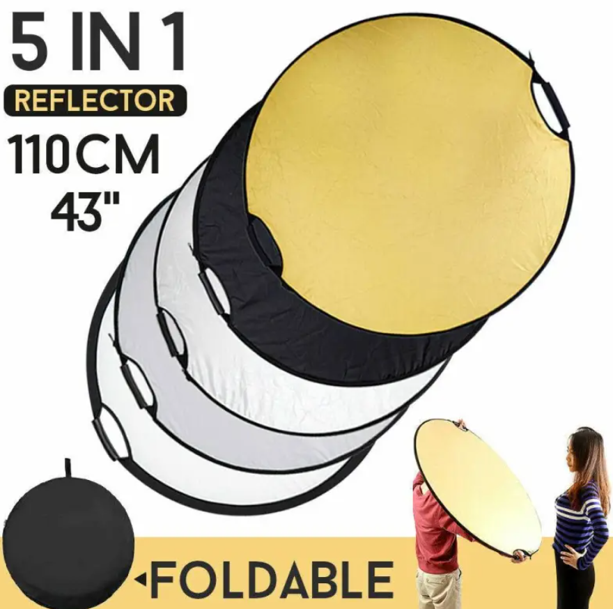 110CM 5-in-1 Collapsible Photography Reflector with Handle