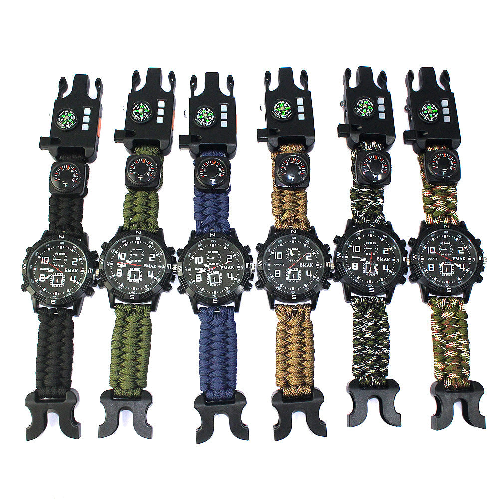 AK17 Outdoor Survival Paracord Watch with Compass