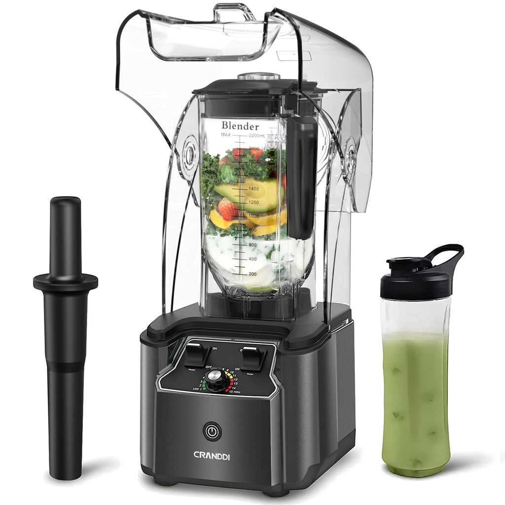 CRANDDI 2200W Commercial Quiet Blender, 80oz
