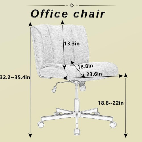 Armless Swivel Task Chair, Wide Seat