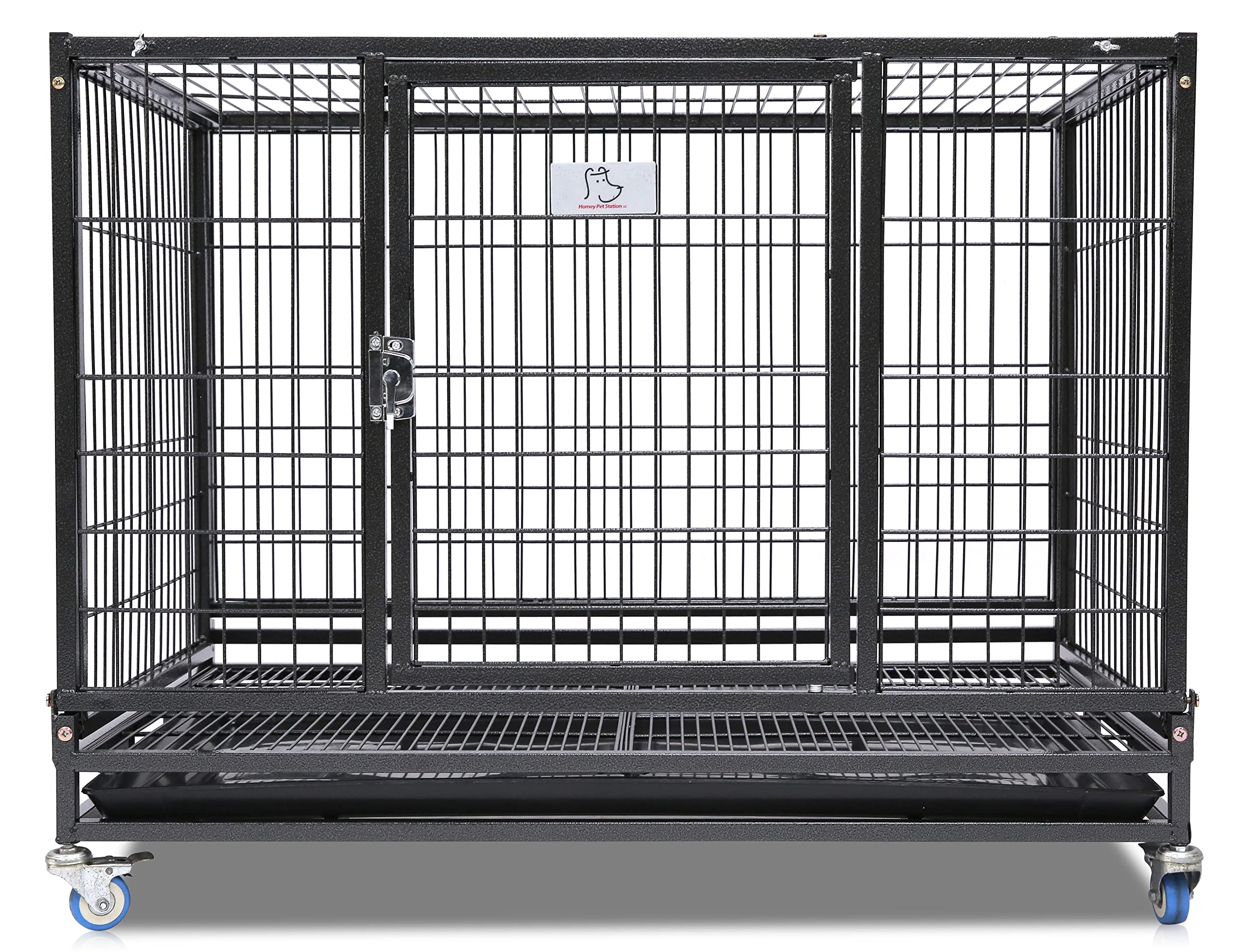 Homey Pet 37 Inch Folding Collapsible Heavy-Duty Dog Crate