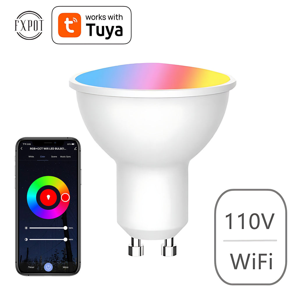 Smart GU10 Dimmable LED Light Bulb with WiFi Support