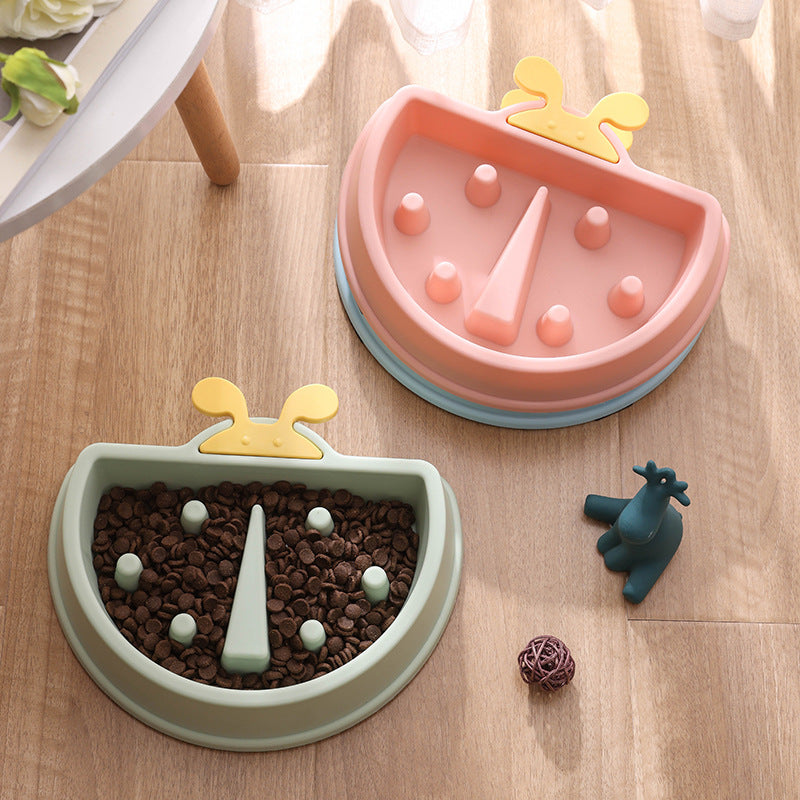 Ladybug Dog Bowl Anti-choking Slow Feeder for Pets