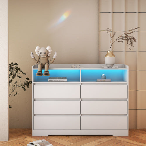 6-Drawer Dresser with LED Lights