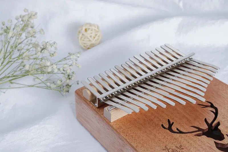 17-Key Thumb Piano Acoustic Mahogany Music Instrument