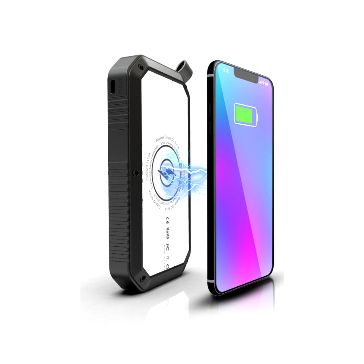 Sun Chaser Mini Solar Wireless Charger with LED Flood Light