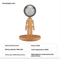 Solid Wood Moon Lamp with Desk Organizer Base