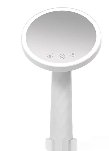 Desk Lamp with Three Fold LED Makeup Mirror