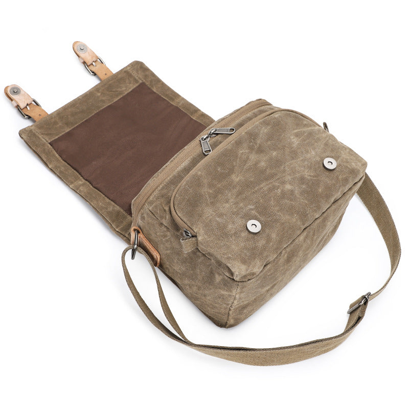 Water-Resistant Canvas Camera Bag for DSLR Crossbody