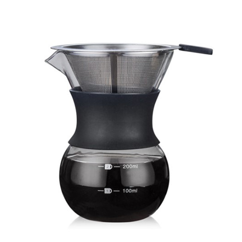 Stainless Steel Coffee Dripper with Glass Carafe